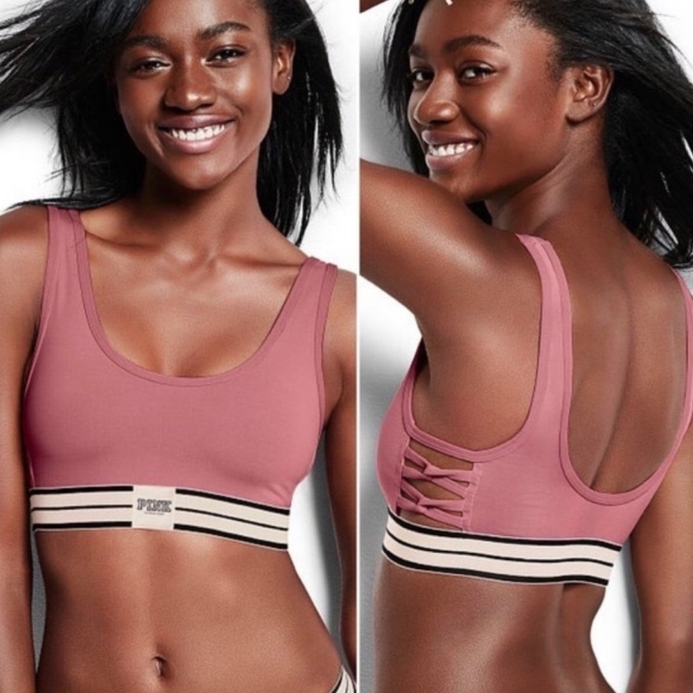 PINK Begonia Strappy Sports Bra